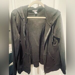 Daily Ritual Women's Charcoal Zip-Up Hoodie